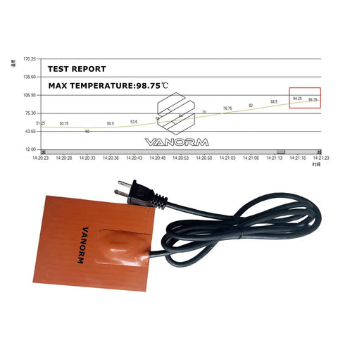 Self Adhesive Silicone Heater Pad For Cars Preheats Engines And Oil Pans To Keep Fluids Butter Smooth For Quick Winter Starts with cord and test report.