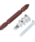 Beefy Hollow Wall Anchors Kit With 50 Zinc Drywall Anchors, 50 Screws, And Drill Bits Self Drilling, Tough Mounts For Pics, Shelves, Artwork, And Hollow Doors, Includes Reusable Storage Box: zinc anchors, screw, and drill bit