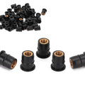 Rock Solid Rubber Well Nuts For Street Bikes And Atvs M6x0.8mm Thread 50 Piece Windscreen Fairing Hardware with brass core
