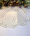 Sick Christmas Tray Router Template For Holiday Serving Boards Laser Cut Acrylic Inlay Guide featuring classic bell designs.