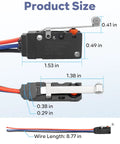 All Weather Waterproof Microswitch With Track Roller Bar For Indoor Outdoor Use SPDT 3 Pin 10A 125/250V dimensions diagram