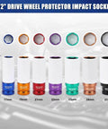 Half Inch Drive Wheel Protector Deep Impact Socket Set Seven Piece Ultra Thin Wall 6 Point Metric Kit With Color Coded Lug Nut Sockets