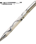 Rollester Rollerball Pen Kit Starter Package with black and white swirl design, showcasing hardware components, great for woodturning projects.
