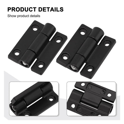 Ball Bearing Door Hinges Heavy Duty 2 Pack With Free Stop Positioning Black Flat Hinge for Cabinets and Doors, adjustable torque damping.