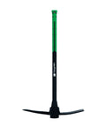 Heavy Duty Pick Mattock With Forged Steel Head And Solid Fiberglass Core, Ergonomic No Slip H Grip Handle, full view.
