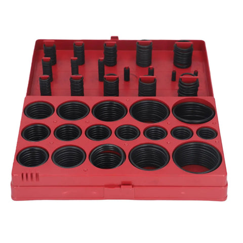 Open case displaying 32 Sizes Rubber O Ring Kit High Temp Heat Resistant Seal Set For Automotive Valves Pumps Equipment And Bearings