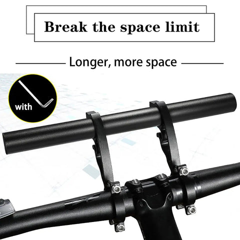 Extended Handlebar Mounting Bar For Bikes 11.8 Inches Long Beefy Aluminum Alloy Bracket Fits 20mm To 32mm Handlebars