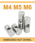 Heavy Duty 304 Stainless Steel Barrel Nut Set For Wood Furniture M4 M5 M6, slotted nuts, corrosion-resistant, easy to install