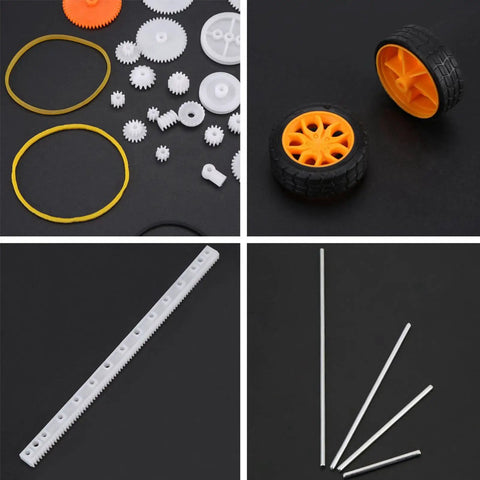 DIY Gear Kit With Plastic Gears Pulleys Belts Rack Kits 78 Pcs Set With Shafts And Bushings For Mechanical Projects STEM Learning