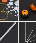 78 Piece Plastic Gear Pulley Belt Rack Kit For DIY Projects Gear Shaft And Belt Systems Hands On Build Set components display