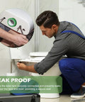 3 Inch Toilet Tank To Bowl Gasket Kit For American Standard Toilets Includes Gasket Bolts And Other Essential Parts For Leak Proof Flush Valve Openings. Man installing toilet tank gasket with bolts