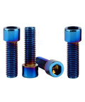 M8x20mm Allen Bolts Set Stainless Steel Hex Bolts in Burnt Blue Titanium Finish Lightweight Strong Fasteners For Bikes, Motorcycles, And Cars 4 Pack Easy Install Replacement Upgrade