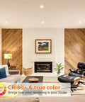 Living room with 2 Inch LED Recessed Lighting Kit Dimmable Downlight Warm White 3000K CRI80 Ceiling Lights
