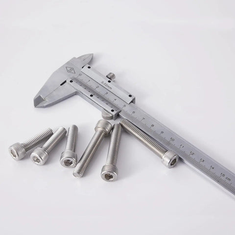Hex Socket Head Cap Screws Set M8 X 20mm 25mm 30mm 35mm 40mm Stainless Steel 304 with caliper for measurement