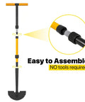 Edger Lawn Tool With 41 Inch T Handle For Sidewalk Edging And Yard Trimming, easy assembly feature shown in detail.