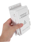 Ultimate Weatherproof Plastic Electrical Junction Box For Outdoor Use, held in hand, white plastic, compact design for easy installation.