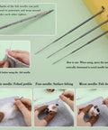 Needle Felting Kit For DIY Craft Lovers Dope 12 Piece Starter Set With Wool Instructions 12 Felting Needles Premium Felt Mat