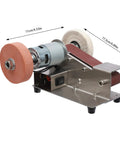 Top Shelf 3 In 1 Mini Belt Sander With 7 Speed Variable Control Bench Grinder for wood and metal, compact design with copper motor.