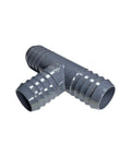 Barbed Tee PVC 3-Way Hose Connector for Irrigation and Plumbing, 3-way gray PVC tee fitting