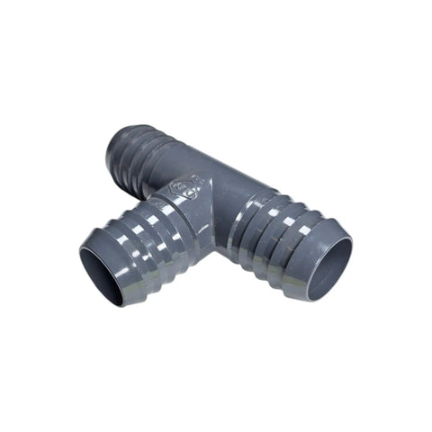 Barbed Tee PVC 3-Way Hose Connector for Irrigation and Plumbing, 3-way gray PVC tee fitting