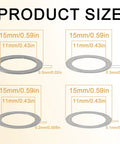 Heavy Duty 304 Stainless Steel Shim Washer Set 48 Pcs Thin Flat Spacers showing product sizes for precision bolt alignment.