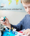 Child assembling a robot DIY kit with Interactive Light And Sound Three In One Add On Pack For Mbot With RGB LED And Light And Sound Sensors Lets You Turn Your Robot Into A Light Chasing Bot An Epic Desk Lamp A Scorpion Style Build Or Any Creative Project.