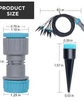 Automatic Drip Irrigation Kit With 10 Drip Emitters And 52 Foot Tubing dimensions and components overview