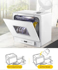 Sleek Fully Automatic Countertop Dishwasher With Uv Wash Cycle And Wall Mounted Design For Tight Counter Spaces, showcasing water fill feature.