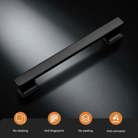 5 Inch Matte Black Cabinet Handles Set Of 10 Heavy Duty Drawer Pulls For Cabinets And Dressers Corrosion Resistant