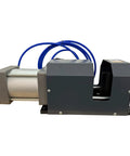 Heavy Duty Pneumatic Wire Cable Cutting Machine With 50Mm Stroke And 110V Ac Power, featuring a gray body and blue hoses.