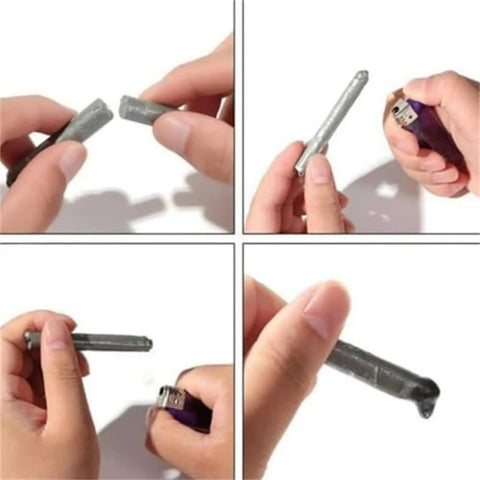 Using Low Temperature Aluminum Welding Rod Fix It Rod With Powder Core Flux Easy Melt For Stainless Steel repairs in steps.