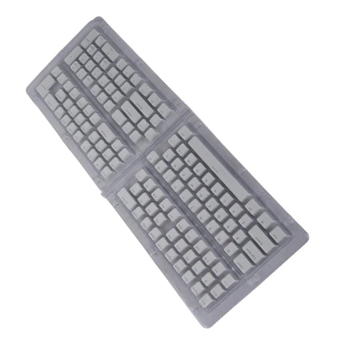 Top Shelf Pbt Translucent Pudding Keycaps For Mechanical Keyboards Two Tone Injection White Switch Ready 132 Piece Set in clear packaging.