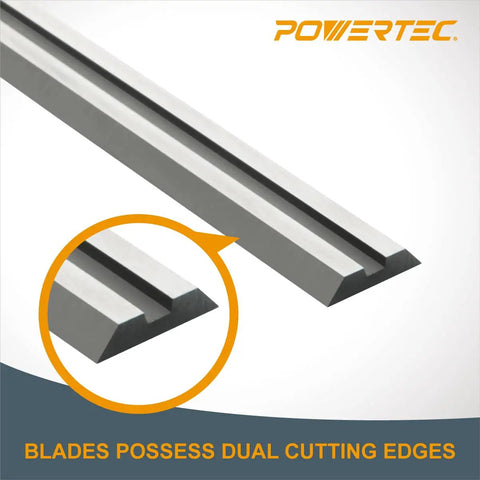 Top Shelf Carbide Handheld Planer Blades 4-3/8 Inch Reversible Double Edge view showing dual cutting edges and smooth finish.