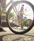 Bike wheel with colorful star shaped spoke beads for kids bikes clip on plastic spoke beads set, 36 pieces of durable decorations.