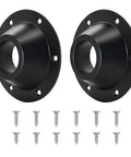 Top Notch Aluminum Rv Table Base Mount For Camper Pedestal Legs With Heavy Duty Rust Resistant Design Measuring 6 5 Inch Outer Diameter And Two Piece Flange Kit, black color with screws included.