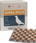 Supra Pills For Racing Pigeons Power Up With Cola Nut And Fenugreek Natural Herbal Boost For Fast Flying Birds 256 Count box and pills