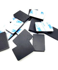 Rectangle Silicone Rubber Bumper Feet One And One Half Inch By One Inch Three Sixteenth Inch Thick Durable Waterproof Adhesive Backing Non Slip Waterproof Pads Glides For Furniture Appliances Electronics Equipment 12 Pack, showing adhesive backing.
