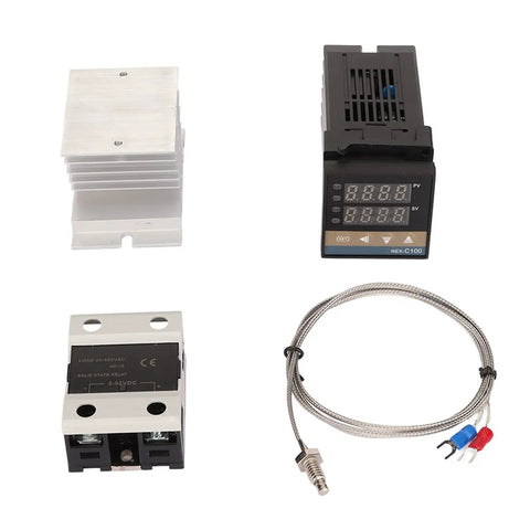 Self Tuning PID Temperature Controller With Stainless Steel Probe And Microprocessor Power Supply For Food Processing Poultry Chemical And Industrial Plants 40A Pro Grade, with probe and relay