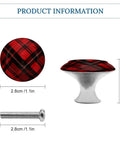 Red And Black Plaid Cabinet Knobs Stainless Steel Round Drawer Pulls Dope Sleek Modern Kitchen Cabinet Hardware For Home Closets And Dressers 2 Pack With Screws dimensions