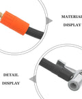 Kickass High Pressure Inflator Extension Tube With Heavy Metal Threaded Connector Universal Fit For Motorcycle Bicycle Air Compressors 31.5 Inch Durable Tubing Secure Seal Stops Leaks Fast Easy Fix For All Car Tires And Wheels Ready To Go close-up of hose connector and valve fitting