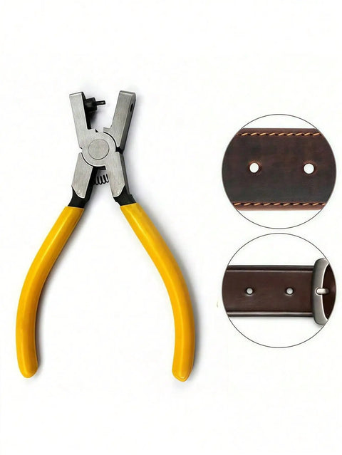 Yellow Stainless Steel Handheld Strap Hole Puncher Kit With 2mm Universal Watch Band Pliers Belt Hole Punch Tool Eyelet Puncher