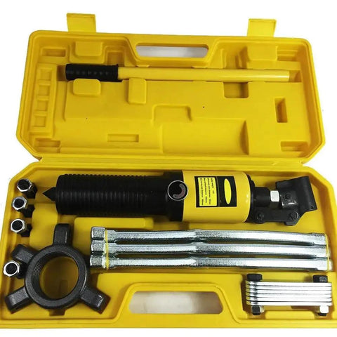 Badass 15 Ton Hydraulic Gear Puller Bearing Separator Set Hub Extractor Garage Tool Kit Magneto Flywheel Puller For Motorbike Engine Plus Stator Remover Blow Mold Case Legit Power For Mechanics Who Handle Heavy Jobs Without Breaking Down. 15-ton hydraulic puller set in yellow blow mold case
