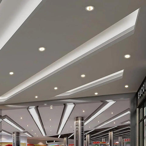 Ceiling featuring Sharp 4 Pack LED Recessed Lighting With Multidirectional Focusing And Heavy Duty Waterproof Connectors For Any Workshop Space That Gonna Keep Your Area Lit Smoothly Without Skipping A Beat At 35W.