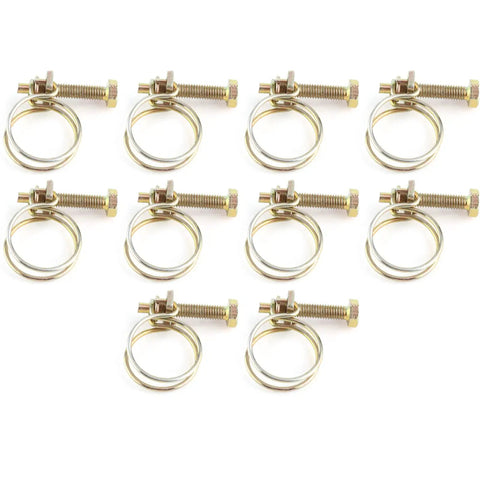 Heavy Duty Adjustable Pipe Clamps 10 Piece Set Zinc Plated Steel Tube Hose Clamp Fasteners Featuring Slick Quick Turn Adjustment With Killer Double Wire Grip For Plumbing Runs