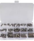 Key Stock Set 140 Pcs Round Ended Key Pack For Pulley Keyway And Drive Shaft Keys in plastic organizer box