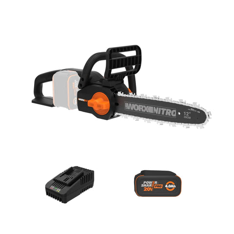 Nitro 20V 12-Inch Cordless Brushless Chainsaw With 4.0Ah Battery And Charger Included WG350, tool-free tensioning view