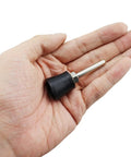 Three Piece 1 Inch Black Rubber Disc Pad Holders Set for Drills and Rotary Tools in hand, aluminum core, quarter inch shank