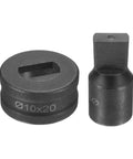 Hydraulic Hole Punch Die Set 10mm x 20mm Slot Hole for CH70 Electric Punching Machine, 40Cr Steel Heavy Duty Replacement Kit in Black