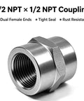 Badass Heavy Duty Two Pack One Half Inch Hex Coupling Npt Female To Female Pipe Connector 304 Stainless Steel Rust Resistant Adapter