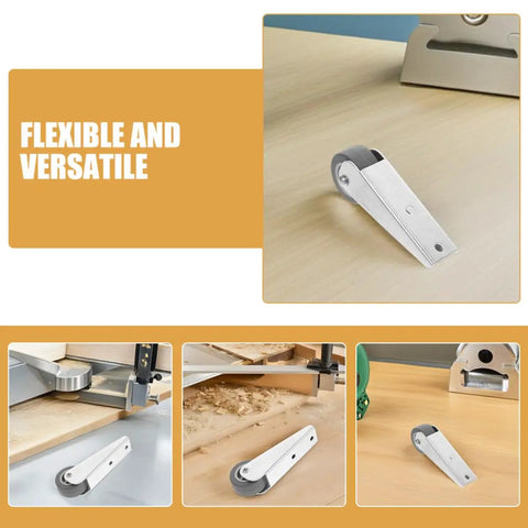 Smooth As Silk Heavy Duty Sliding Door Roller Casters With Nylon Wheels For Barn Door Hardware Bottom Lifters on a wooden surface.